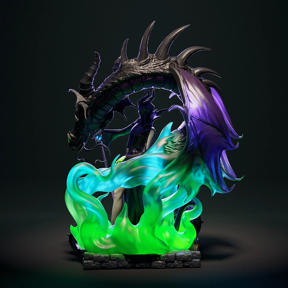 Miniatyrbild: Maleficent - 1 x Unpainted Large Scale 3D Resin Printed Model Kit and Base- CA3D