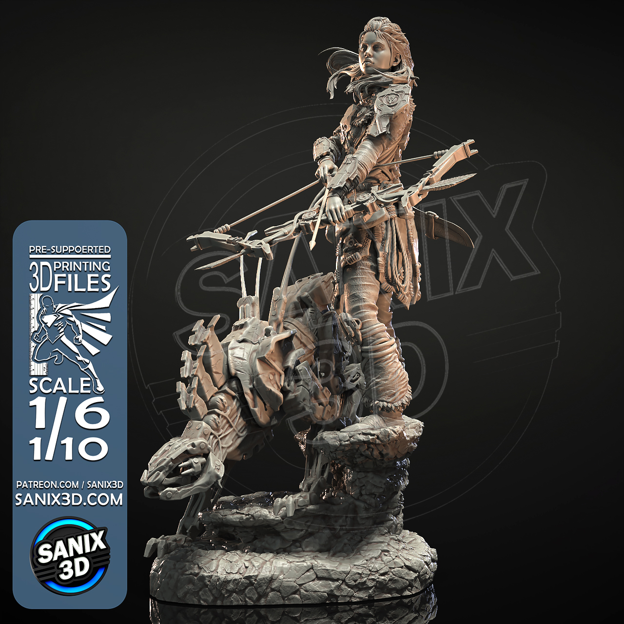 HORIZON (アロイ) - 未塗装大型3Dレジンモデルキットとベース1個 - SAN