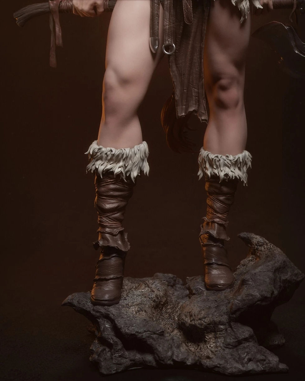 Thumbnail: Barbarian Queen - 1 x Unpainted Large Scale 3D Resin Printed Model Kit - CA3D