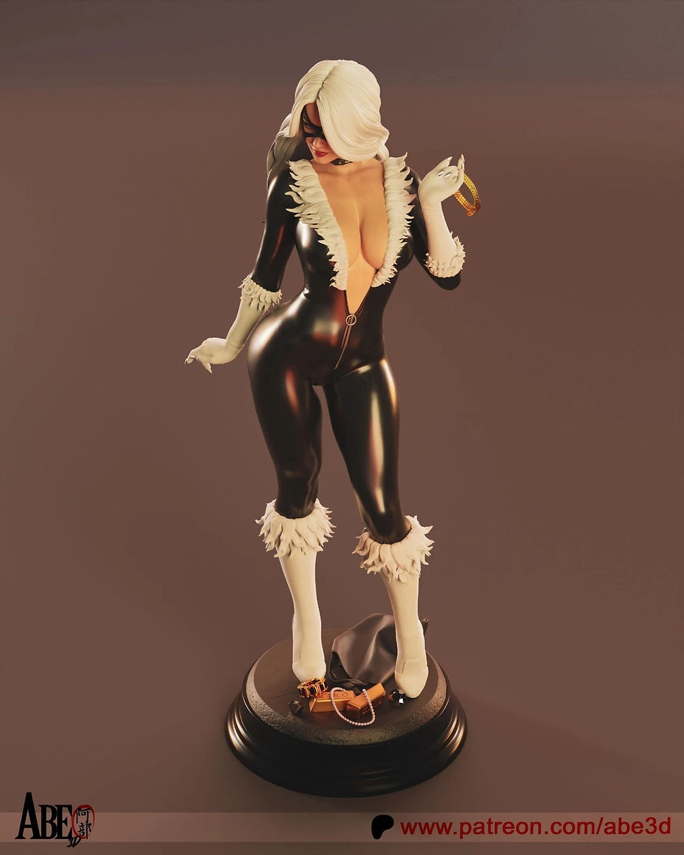 Miniaturbild: Black Cat - 1 x Unpainted Large Scale 3D Resin Printed Model Kit and Base - ABE