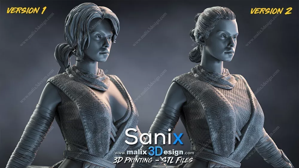 Rey - V1 - 1 x Unpainted Large Scale 3D Resin Printed Model Kit and Base - SAN