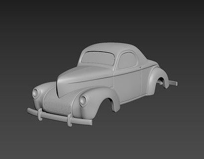 Miniaturbild: 1941 Willys Coupe Body NUR - Verschiedene Maßstäbe verfügbar - 3D Resin gedruckt