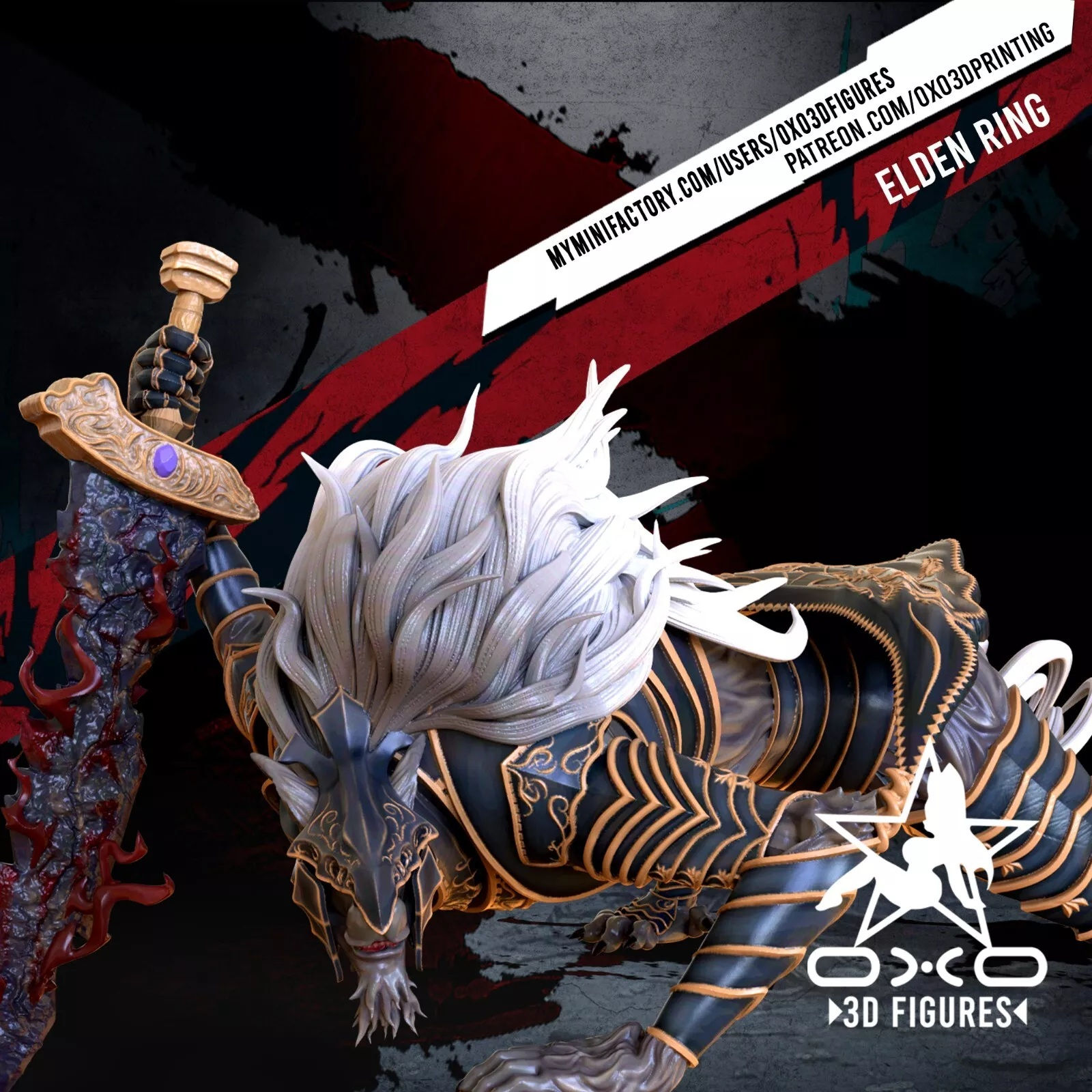 Maliketh - 1 kit de modèle en résine 3D non peint à grande échelle et base - OXO