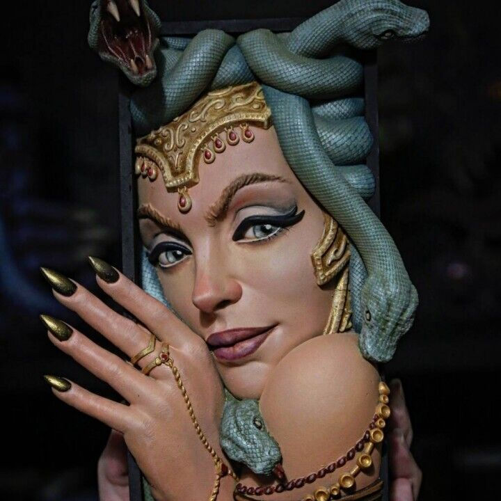 Miniatura: Medusa - 1 x Rincón de libros de resina sin pintar. Decora tu estantería - MoM