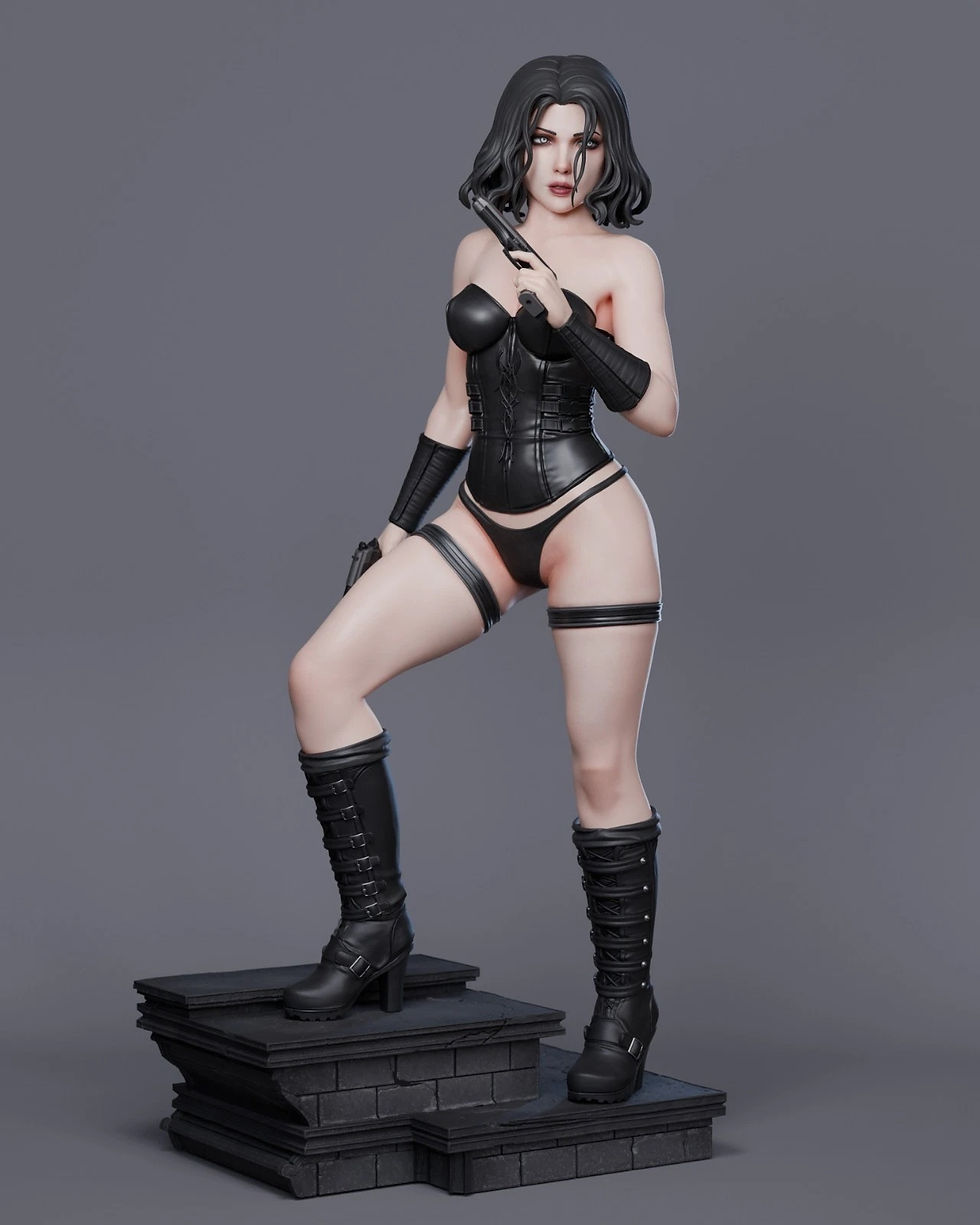 Thumbnail: Selene Sexy - 1 x Unpainted Large Scale 3D Resin Printed Model Kit and Base- ABE