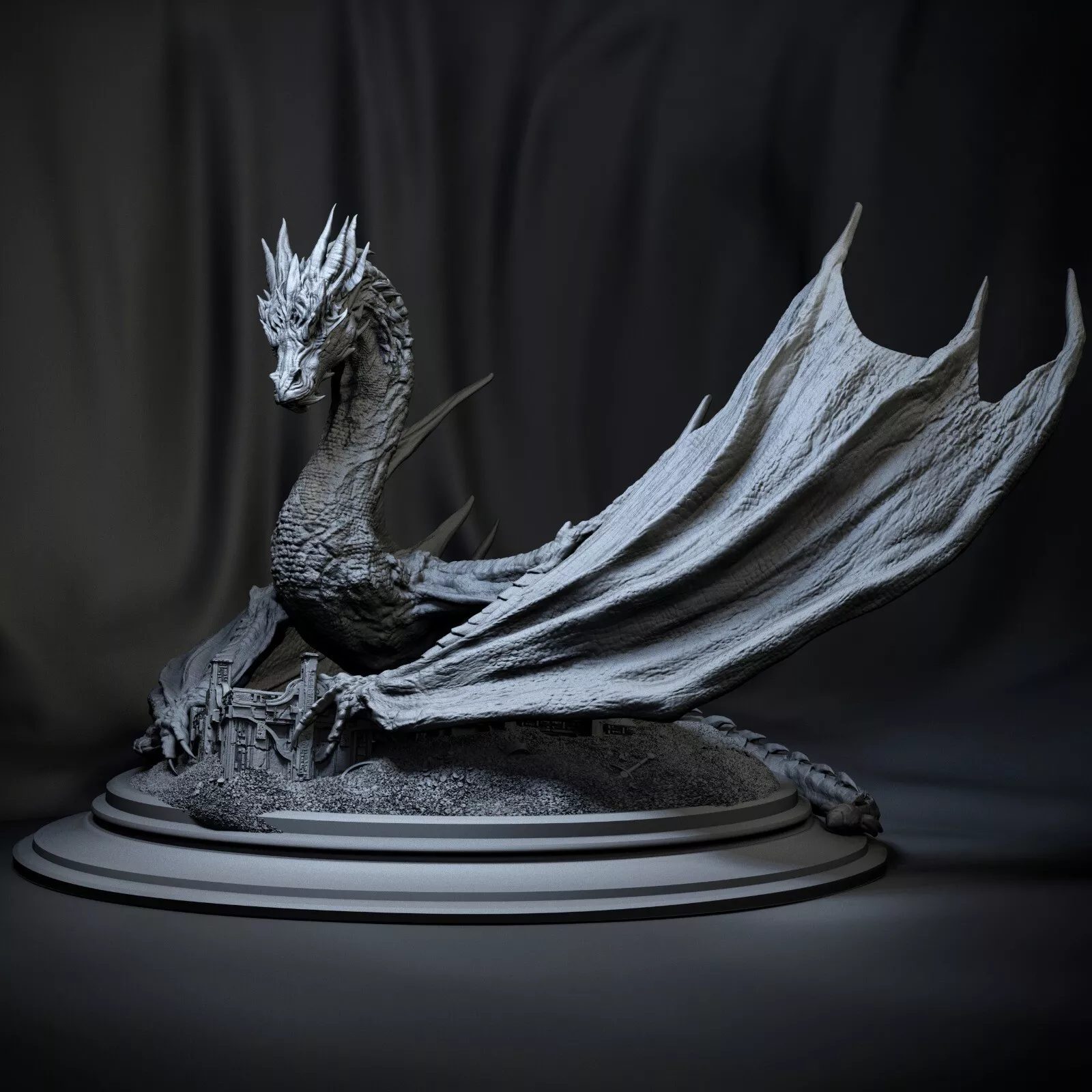 Dragon Smaug - 1 kit de modèle en résine 3D non peint à grande échelle + base - ca3d