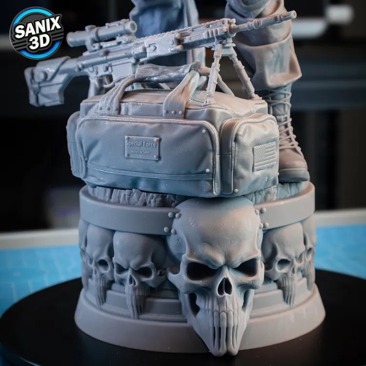 Thumbnail: The PUNISHER - 1 x Unpainted Large Scale 3D Resin Printed Model Kit + Base - SAN