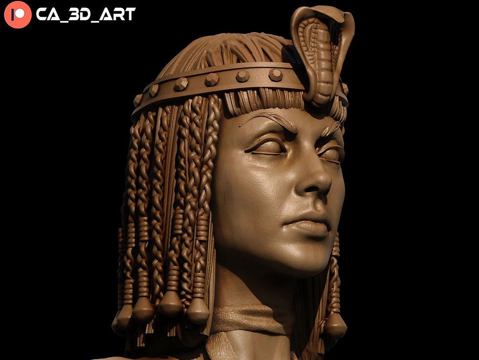 縮圖：Cleopatra - 1 x Unpainted Large Scale 3D Resin Printed Model Kit and Base - CA3D