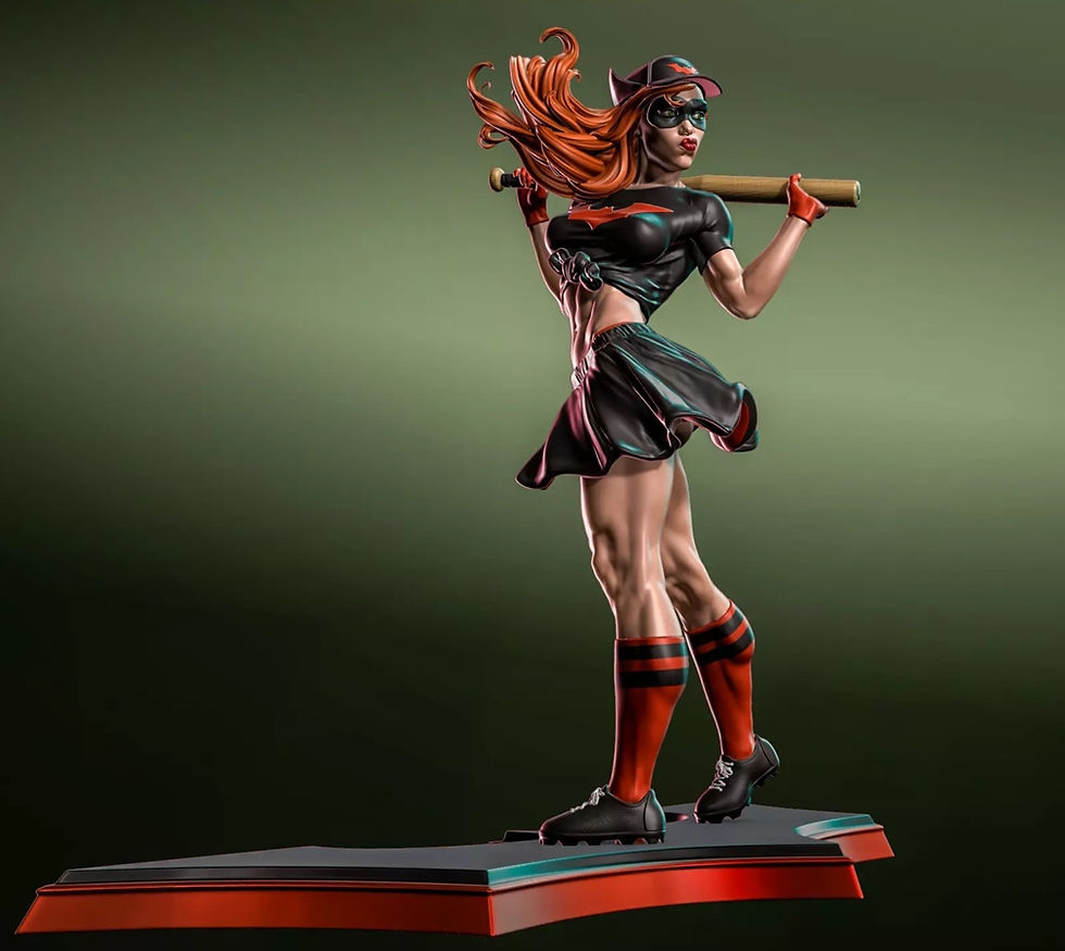 Miniatyrbild: Pinup Batwoman - 1 x Omålad Storskalig 3D Resin Modellbyggsats och Bas - YAN