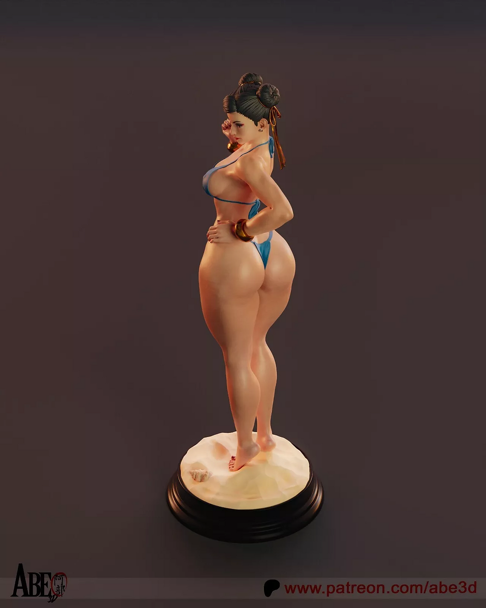 Thumbnail: Chun Li Bikini - 1 Tidak Dicat - Kit Model Resin + Basis abe - Dalam Berbagai Skala