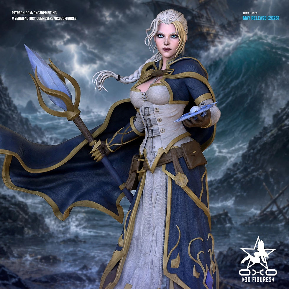 Thumbnail: Jaina Proudmoore - 1 x Unpainted Large Scale 3D Resin Printed Model Kit - OXO