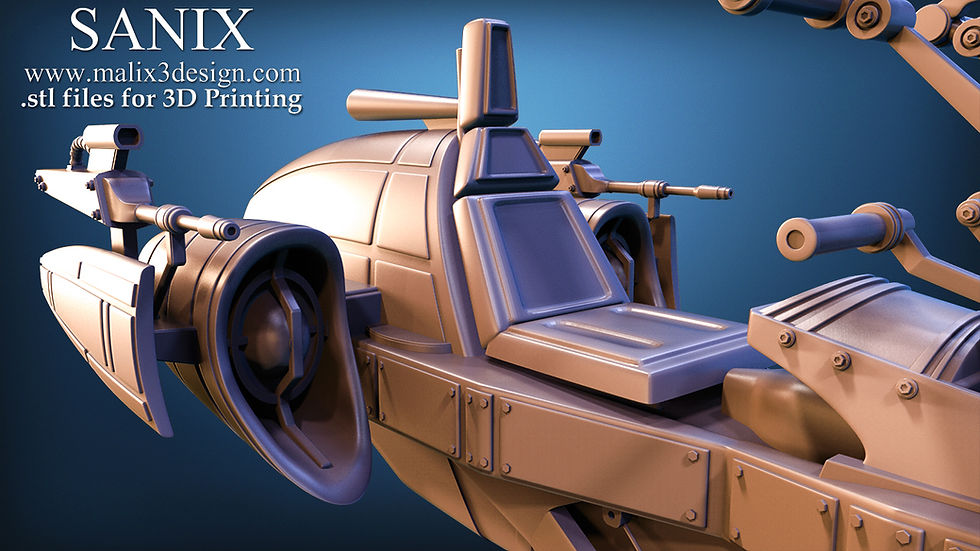 縮圖：星球大战 - BARC 飞车 - 1 x 未上漆大型 3D 树脂模型套件 - SAN