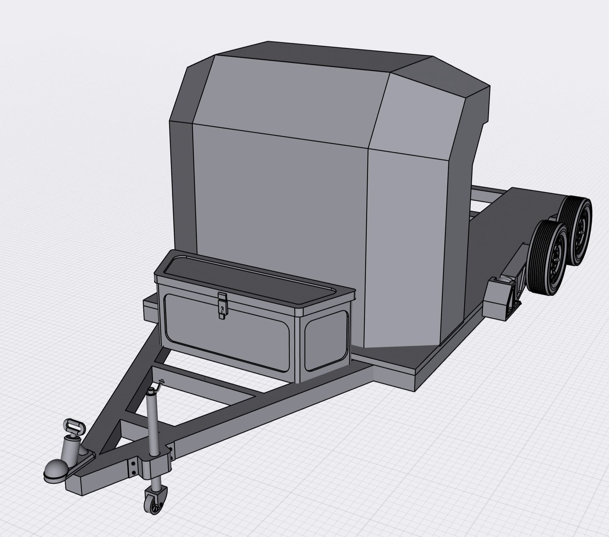 Air Bagged Vehicle Trailer with Accessories - 3D Printed Model Kit - MCS