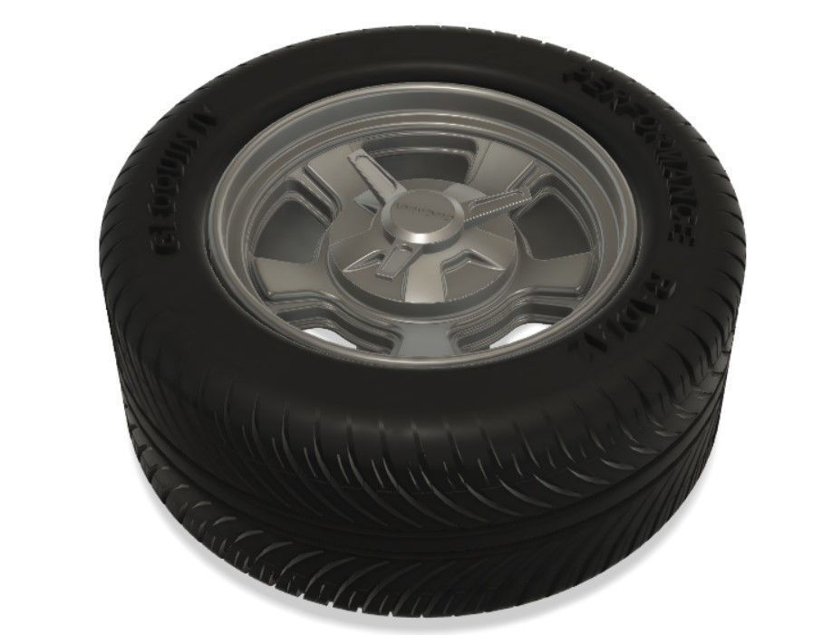 サムネイル： 17インチ Cragar Street Pro ホイール - PF タイヤ - ブレーキ 1/25 スケール 3D レジンプリントキット