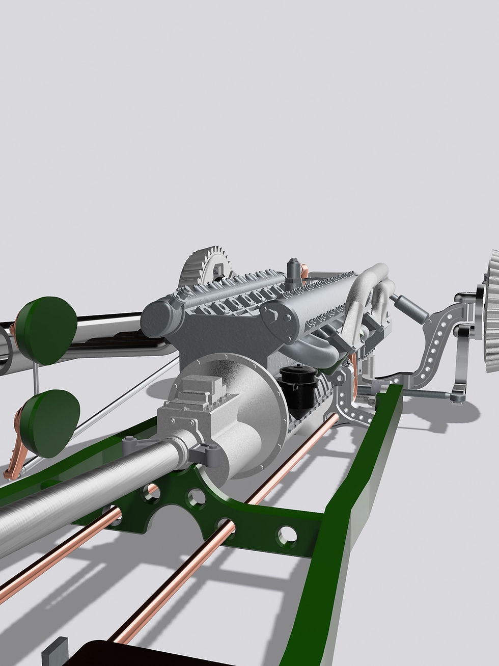Miniatura: Motor y transmisión Speedster Blown Straight 8 - 1 kit impreso en resina 3D - MCS