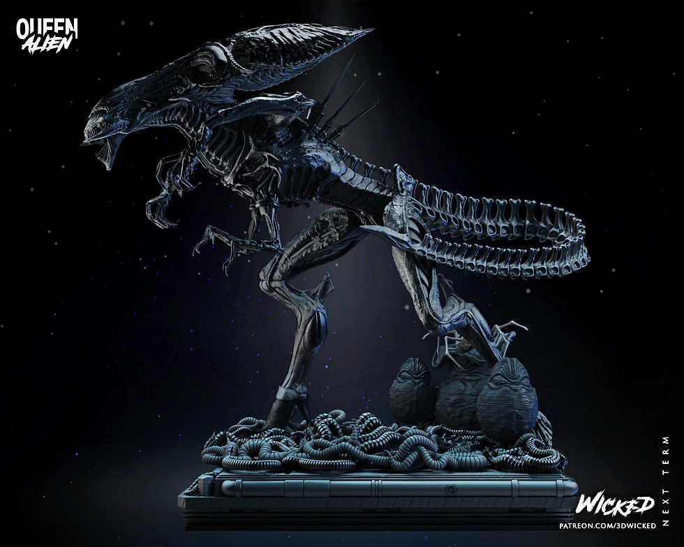 Thumbnail: Queen Alien - 1 x Unpainted Large Scale 3D Resin Printed Model Kit and Base- W3D