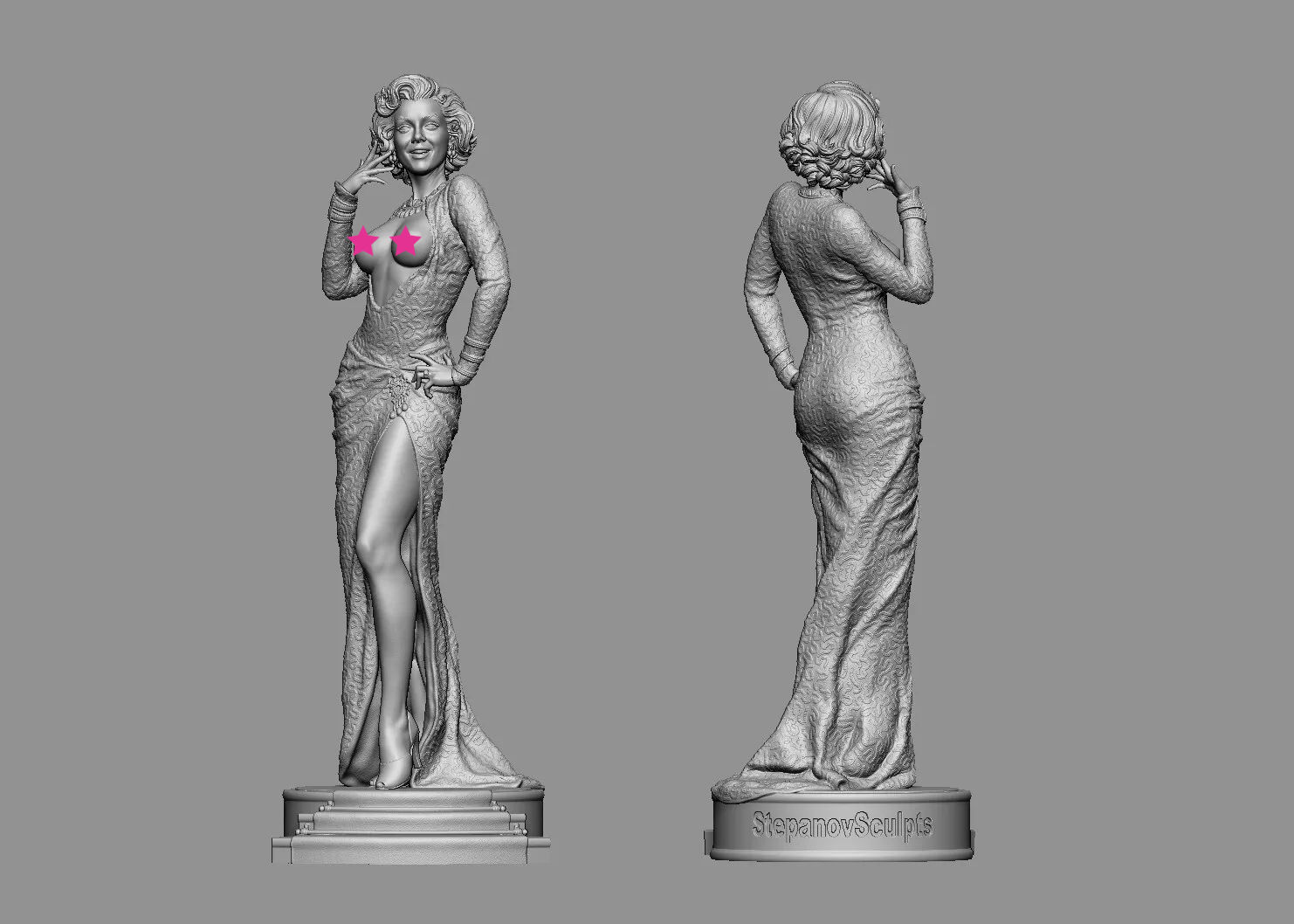 Marilyn Munroe -NSFW- 1 x Kit Model Resin 3D Skala Besar yang Tidak Dicat dan Basis - SS