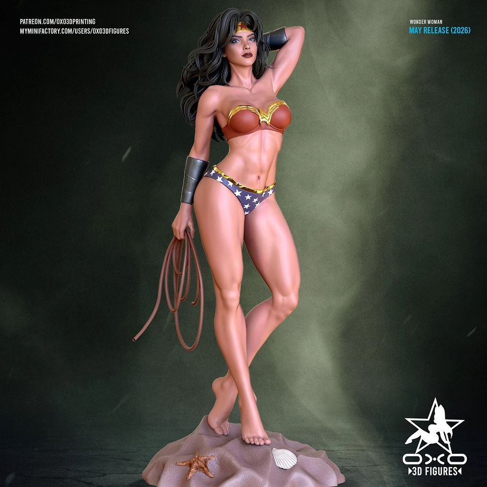Thumbnail: Wonder Woman - 1 x Unpainted Large Scale 3D Resin Printed Model Kit + Base - OXO