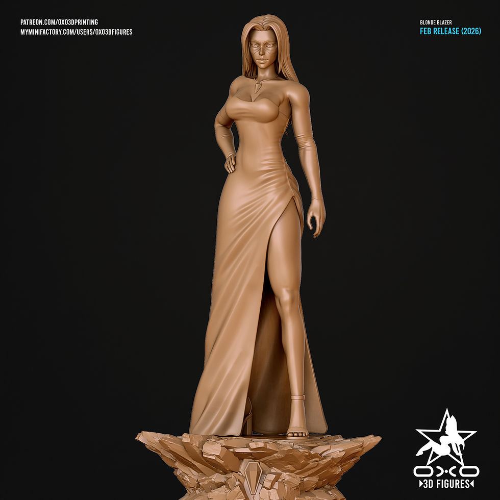 Miniature : Blonde Blazer - 1 x Unpainted Large Scale 3D Resin Printed Model Kit + Base- OXO