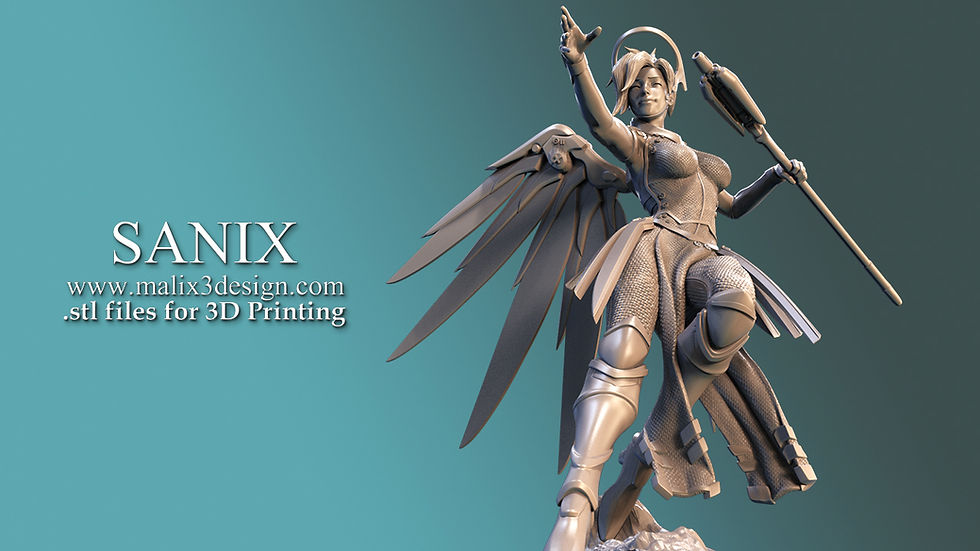 Thumbnail: Mercy - 1 x Unpainted Large Scale 3D Resin Printed Model Kit and Base - SAN