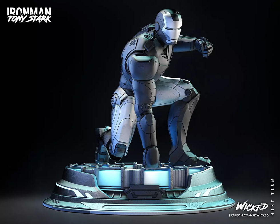 Thumbnail: Iron Man - 1 x Unpainted Large Scale 3D Resin Printed Model Kit and Base - W3D