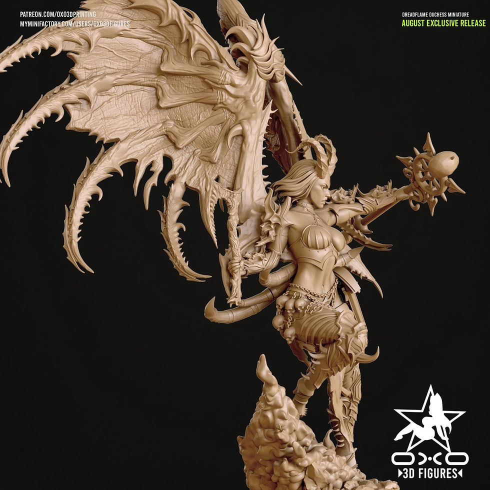Miniaturbild: Dreadflame Duchess - 1 x Unpainted Large Scale 3D Resin Printed Model Kit - OXO
