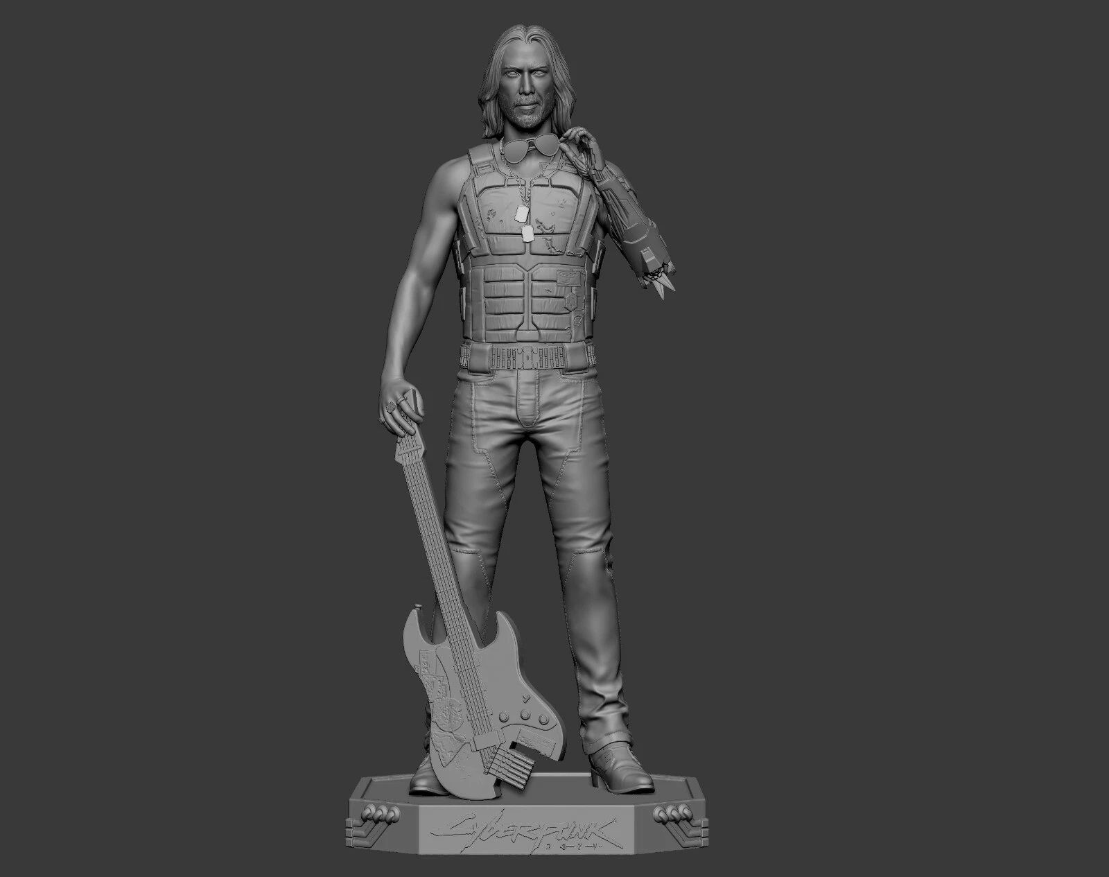 Silver Hand - 1 x Unpainted Large Scale 3D Resin Printed Model Kit an Base - SS