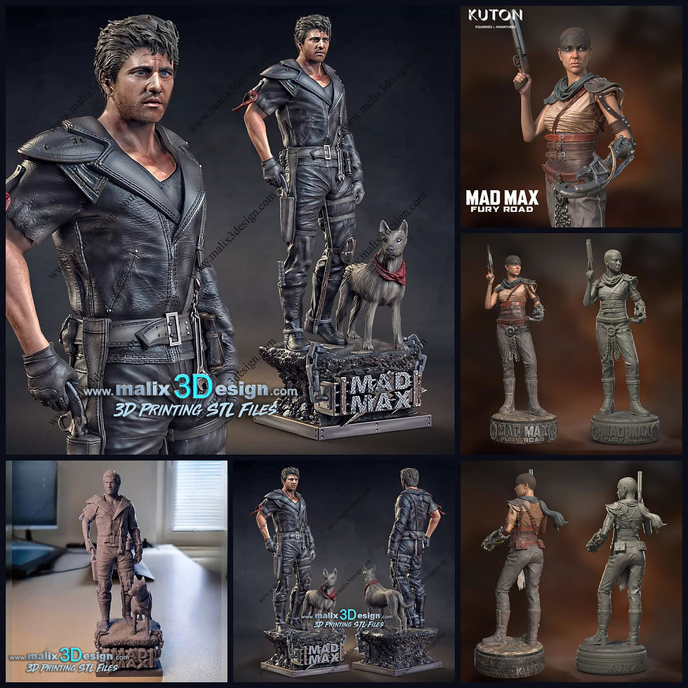 疯狂的麦克斯 + 狗和弗瑞奥萨 - 提供各种比例 - 3D 树脂模型套件 - KF