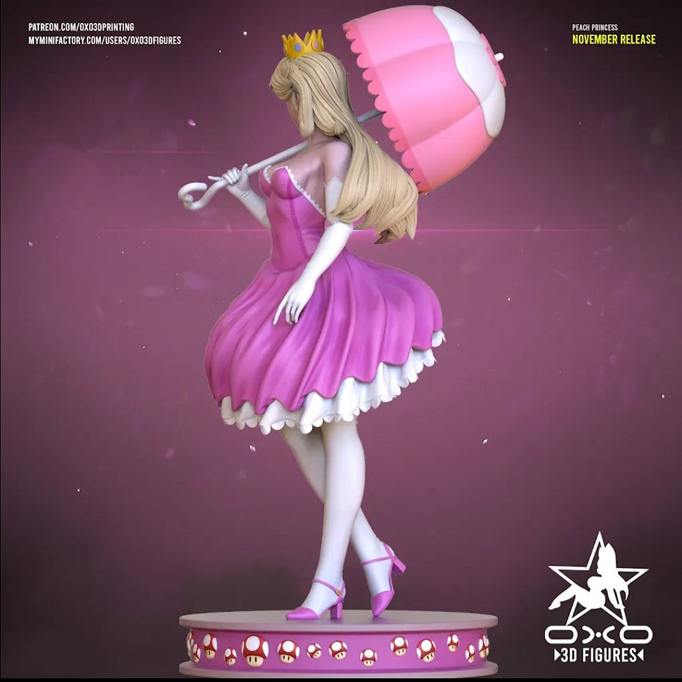 Thumbnail: Princess Peach - 1 x Unpainted Large Scale 3D Resin Printed Model Kit +Base- OXO