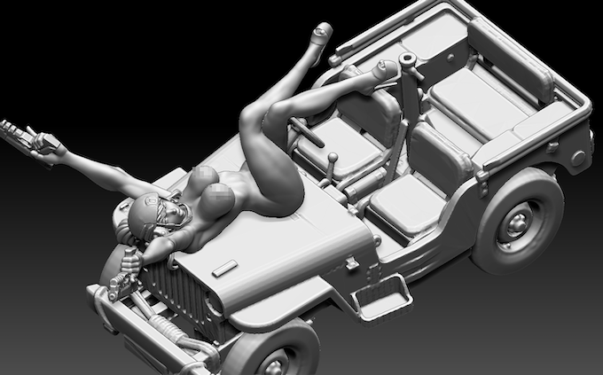 Miniaturbild: Jeepin Jill NSFW 1:35 1:24 1:18 Maßstab + andere Maßstäbe Resin Miniaturmodell VA