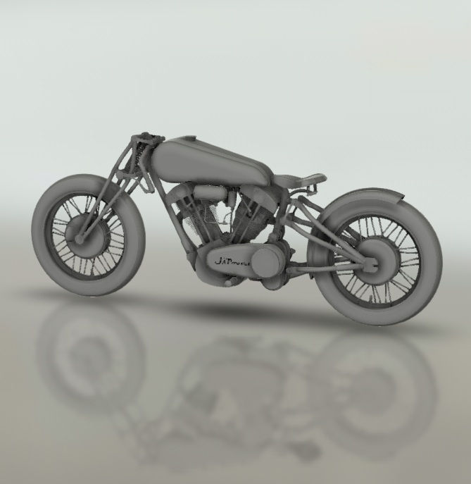 Miniatyrbild: Falcon Superior Motorcycle - 3D Resin Printed Model Kit - In Various Scales - MH