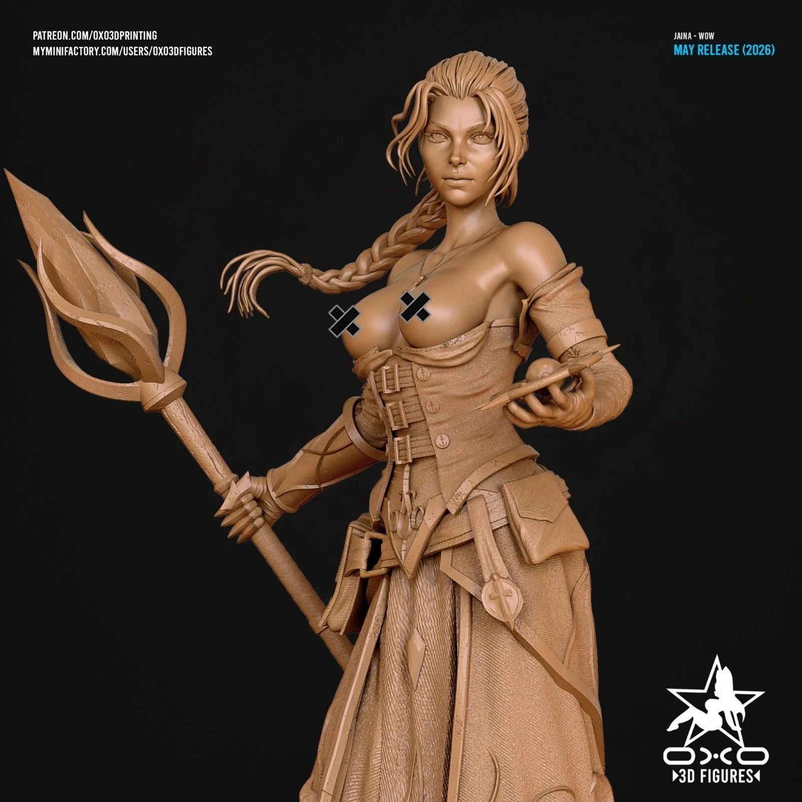 Jaina Proudmoore NSFW - 1 Unpainted Large Scale 3D Resin Printed Model Kit - OXO
