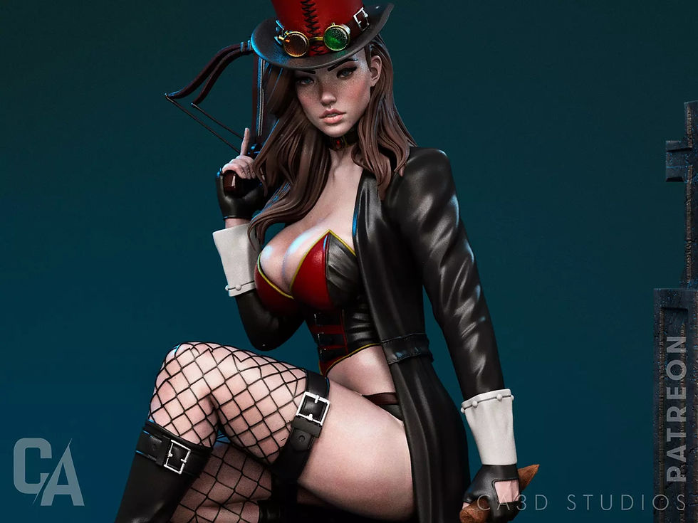 Thumbnail: Liesel Van Helsing - 1 x Unpainted Large 3D Resin Printed Model Kit + Base- CA3D