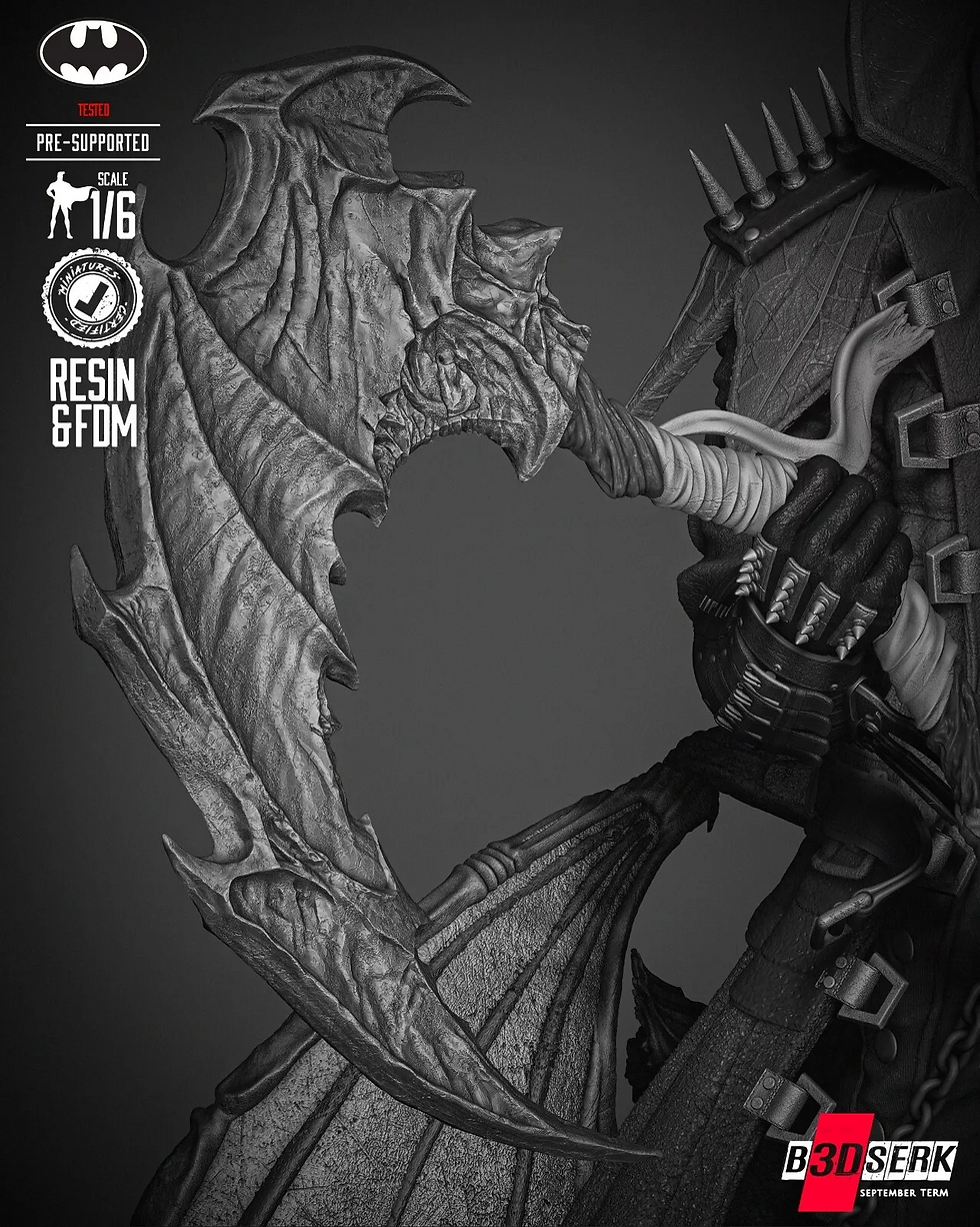 Thumbnail: Batman Dark Nights - V1 - 1 x Unpainted Large 3D Resin Model Kit and Base - B3D