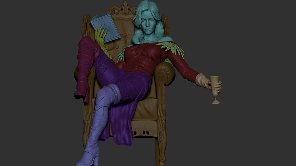 Thumbnail: Yennefer - 1 x Tacar Samhail Priontáilte Roisín 3D Mórscála Gan Phéinteáil agus Bonn - ca3d
