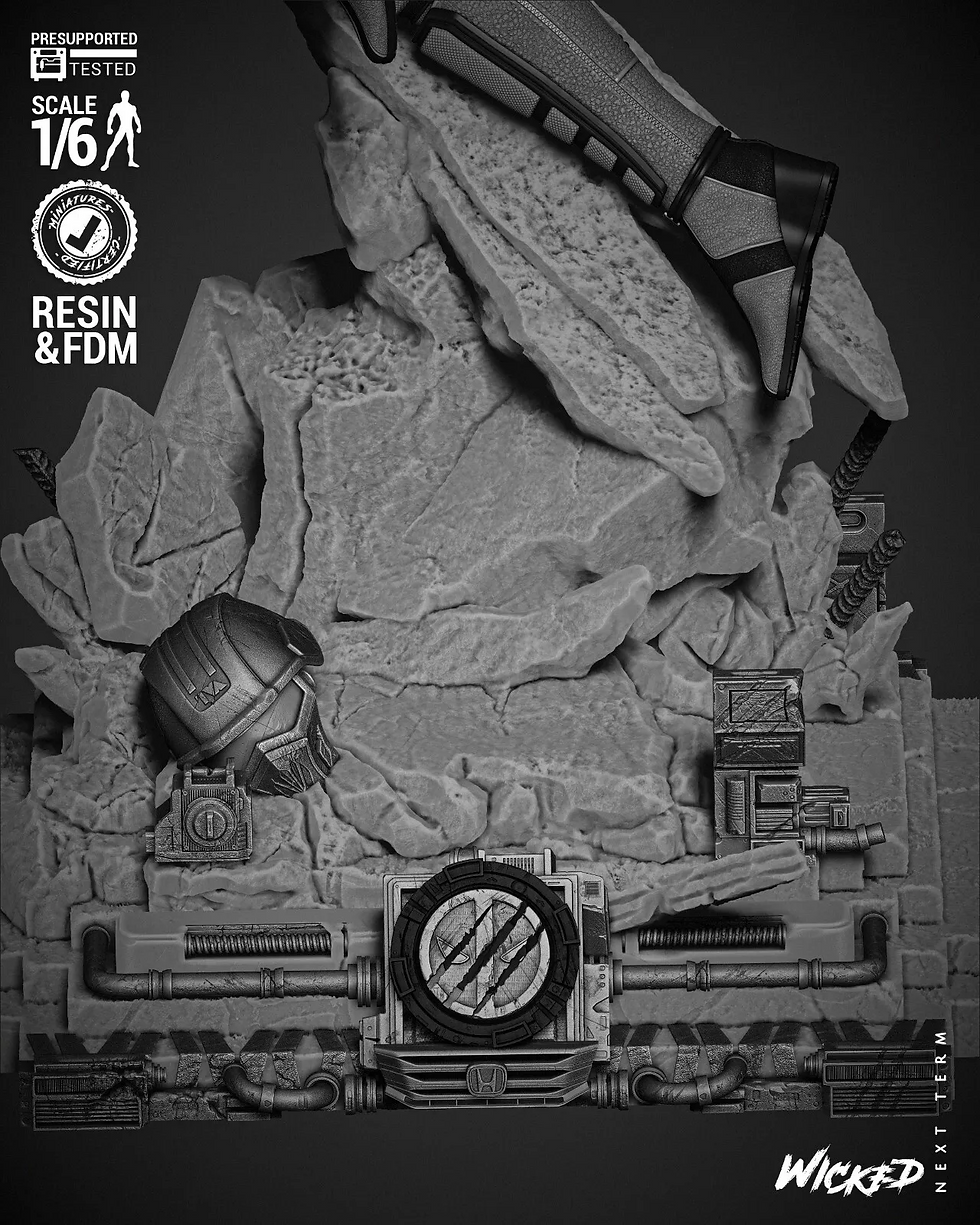Miniatura: Lady Deadpool - 1 x Sin pintar - Kit de modelo de resina + Base - W3D - En varias escalas