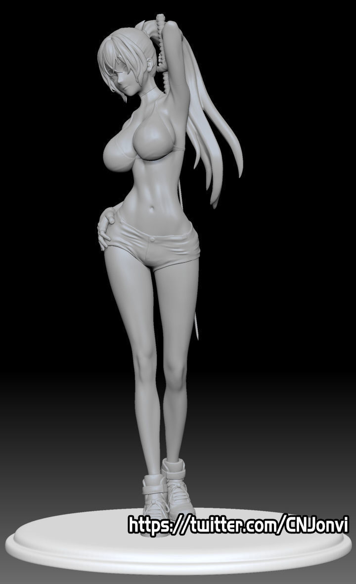 サムネイル： 剣道姫 - 未塗装大型3D樹脂プリントモデルキット 1個 - CNJ