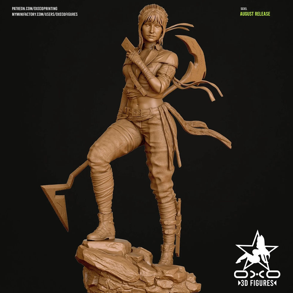 Miniatyrbild: Sciel - 1 x Unpainted Large Scale 3D Resin Printed Model Kit and Base - OXO