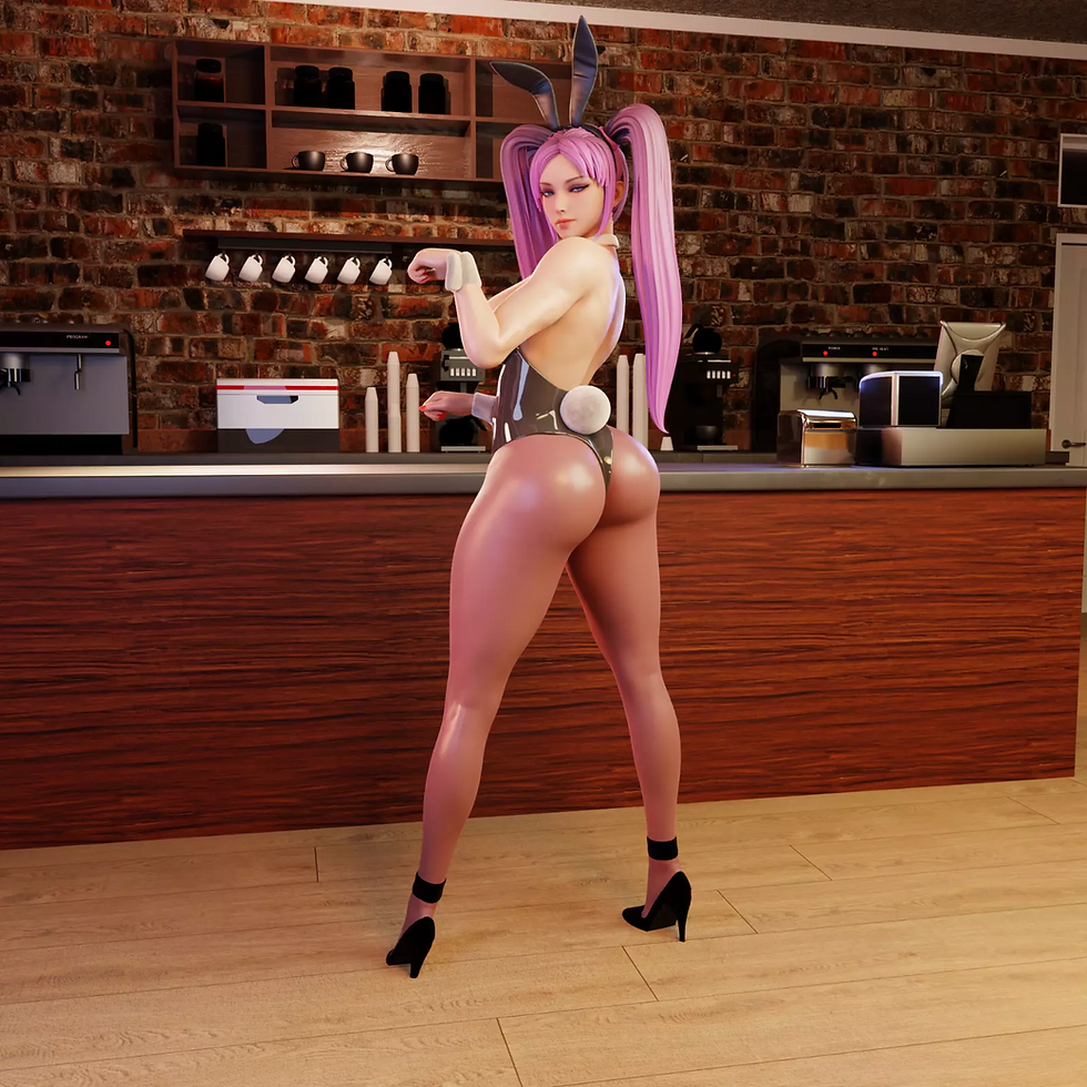Thumbnail: Bunny Girl 11 - 1 x Unpainted 3D Resin Printed Model - In Various Scales - QB