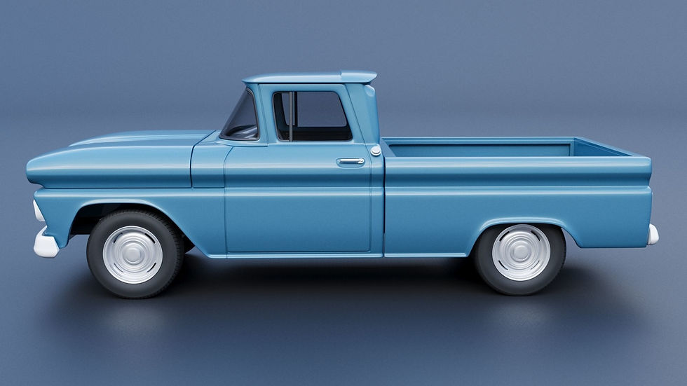 Miniatyrbild: 1961 Chevrolet C10 Pickup Ute i höger- eller vänsterstyrd 3D-utskriven komplett modellbyggsats C/H/B