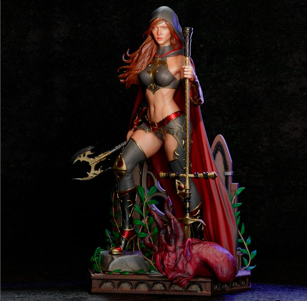 Thumbnail: Magdalena - 1 x Unpainted Large Scale 3D Resin Printed Model Kit and Base - CA3D