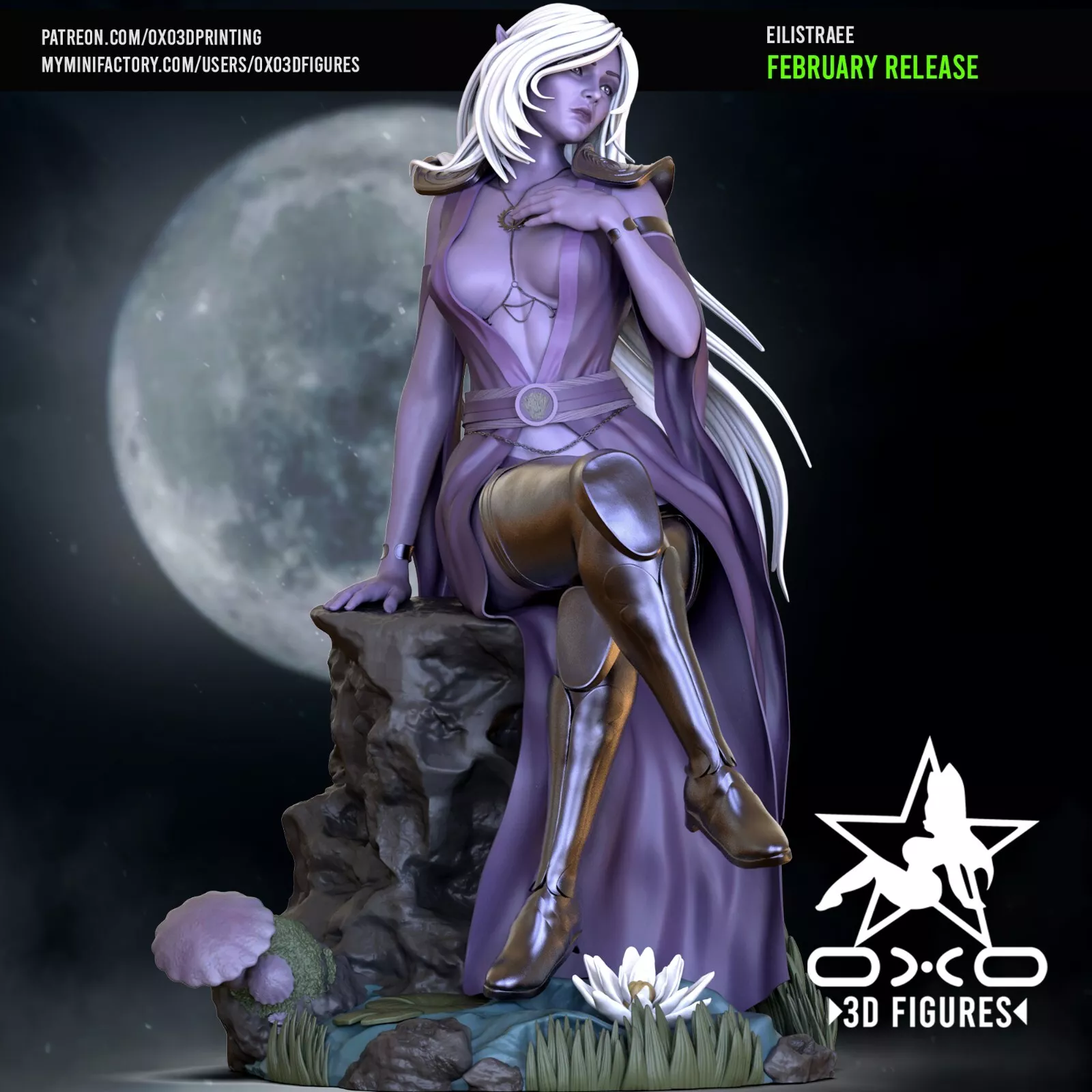 Eilistraee - 1 x Kit Model dan Basis Cetak Resin 3D Skala Besar yang Tidak Dicat - OXO