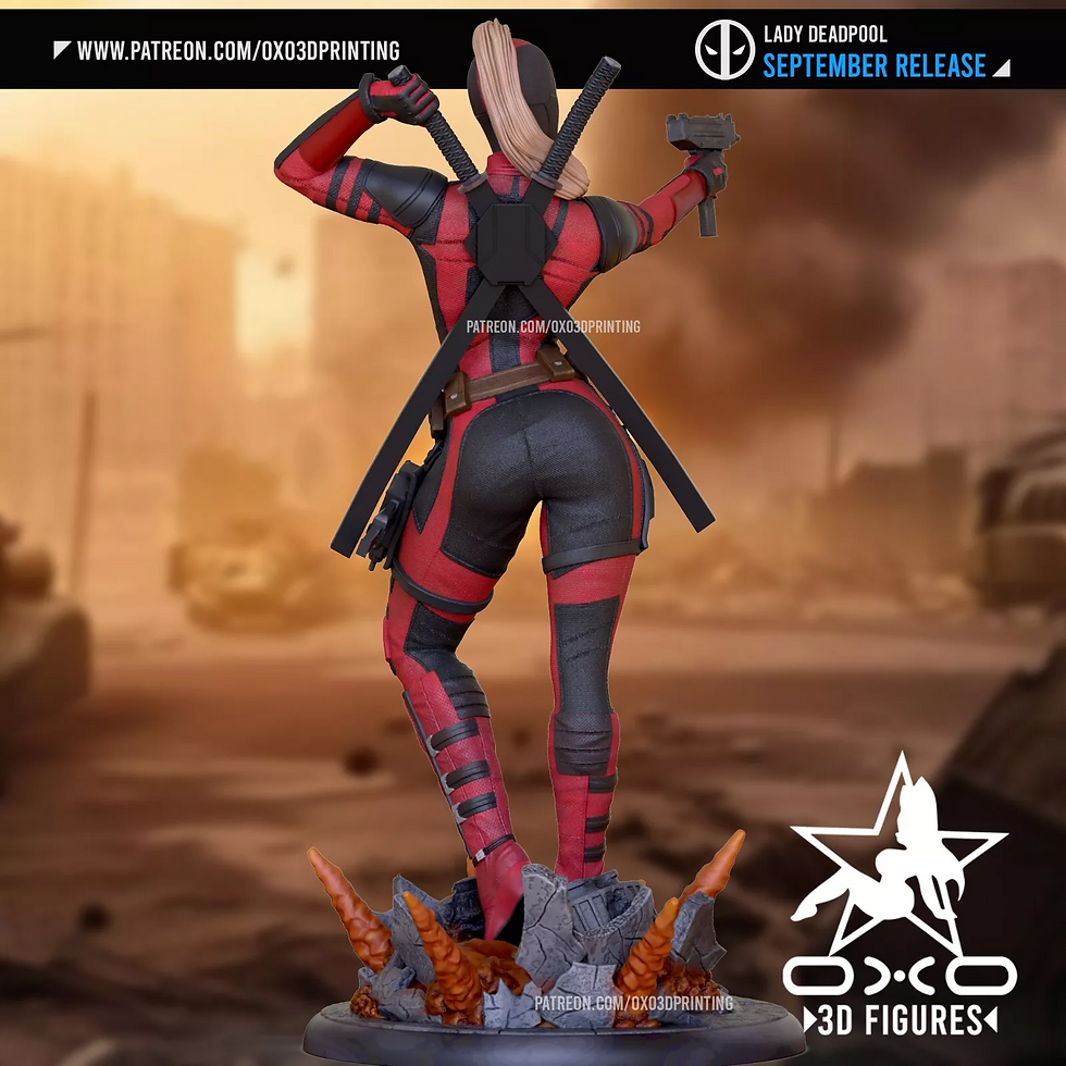 Thumbnail: Ladypool - 1 x Unpainted - Scale Resin Model Kit + Base - OXO -In Various Scales