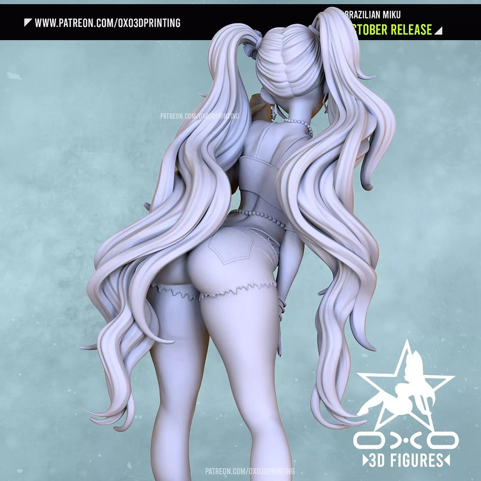 Miniatura: Brazylijski Miku - 1 x niepomalowany, duży model 3D z żywicy + podstawa - OXO