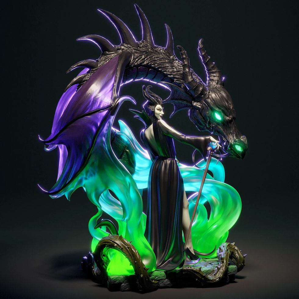 Thumbnail: Maleficent - 1 x Unpainted Large Scale 3D Resin Printed Model Kit and Base- CA3D
