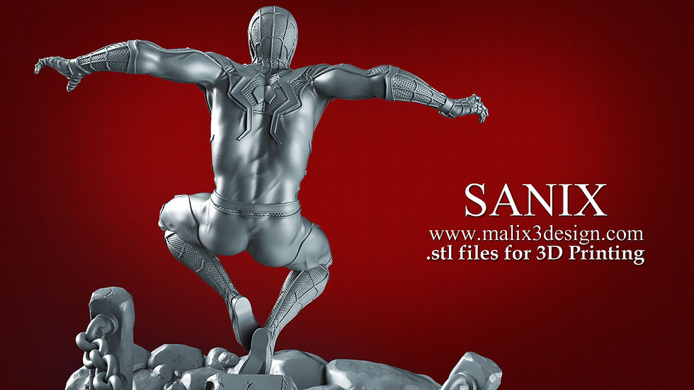 Thumbnail: Spider Boy - 1 x Unpainted Large Scale 3D Resin Printed Model Kit and Base - SAN
