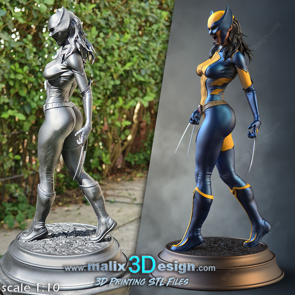 Thumbnail: X - 23 - 1 x Unpainted Large 3D Resin Model Kit an Base -In Various Scales - SAN