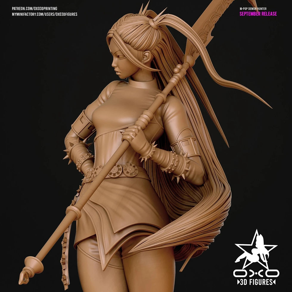 Miniature : M Pop Demon Hunter - 1 x Unpainted Large Scale 3D Resin Printed Model - OXO