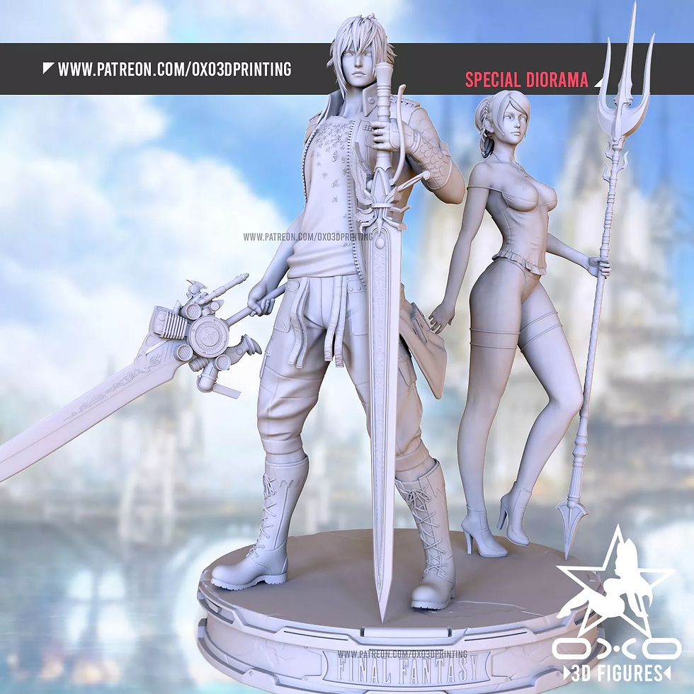 Miniaturbild: Luna Noctis -NSFW- 2 Unbemaltes Großformat 3D Resin Gedrucktes Modellbausatz +Basis- OXO
