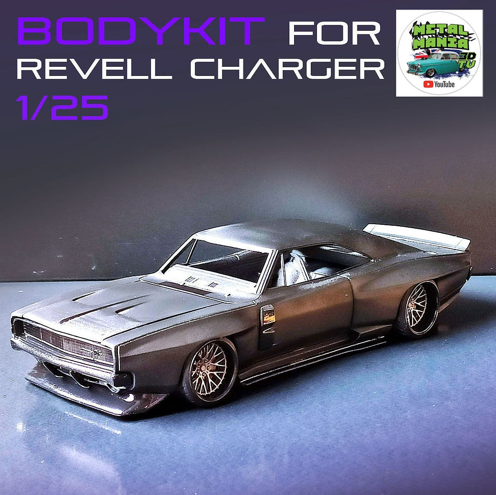 Thumbnail: 1968 Dodge Charger REVELL - Kit Bodi Lebar 1/25 - Resin Cetak 3D BB